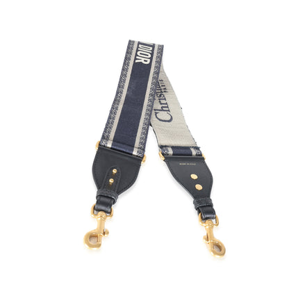 Dior Navy Logo Embroidered Adjustable Shoulder Strap