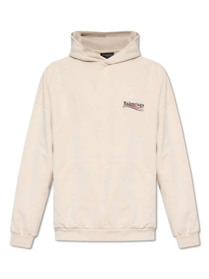 Luxury Balenciaga Trending 2025 Embroidered Logo Cotton Hoodie Beige