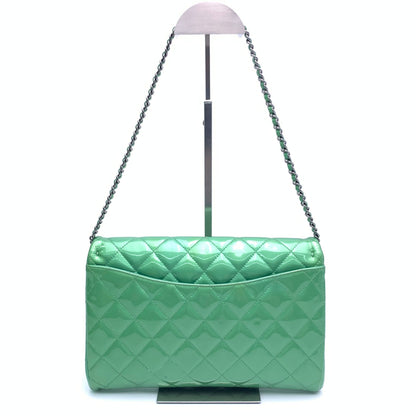 Chanel Envelope Clutch with Chains 2013 Shoulder Bag Apple Green Patent Leather