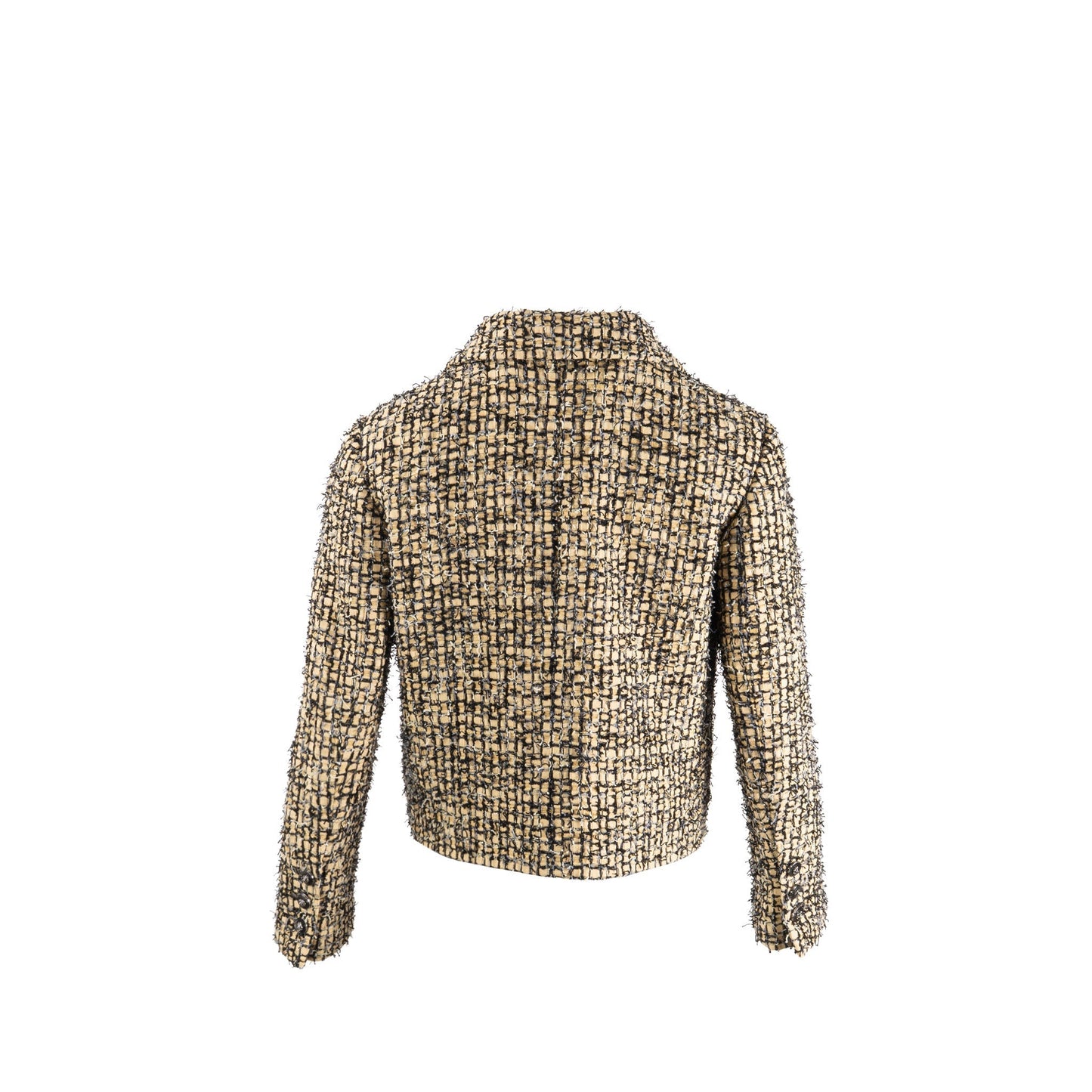 Chanel Size 34 22P Lion Button Jacket Polyester/Cotton/Linen Yellow/Black/Gray