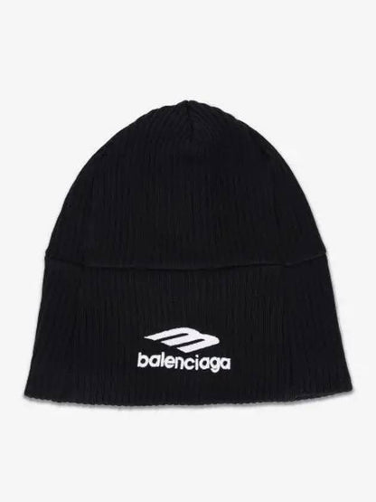Luxury Balenciaga Trending 2025 Logo Beanie Black