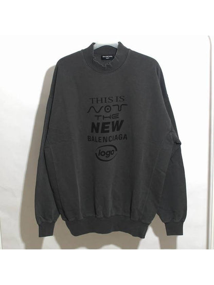 Luxury Balenciaga Trending 2025 This Not Logo Cotton Sweatshirt Black