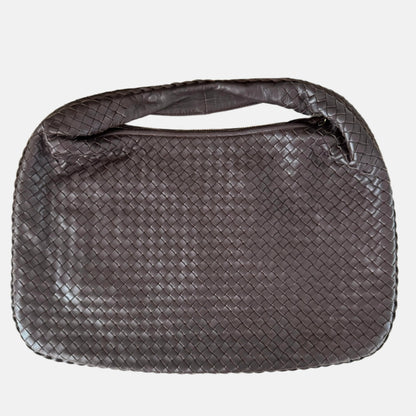 Bottega Veneta Intrecciato Hobo Bag Large Dark Chocolate Brown Lambskin leather 47cm