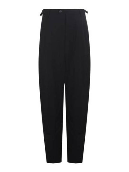 Luxury Balenciaga Trending 2025 Wool Viscose Blend Straight Pants Black