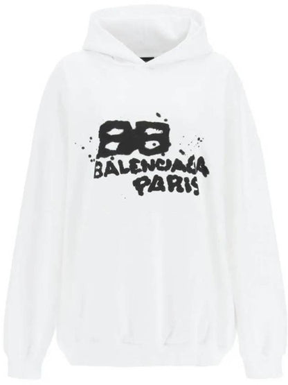 Luxury Balenciaga Trending 2025 BB Icon Logo Large Fit Hoodie White