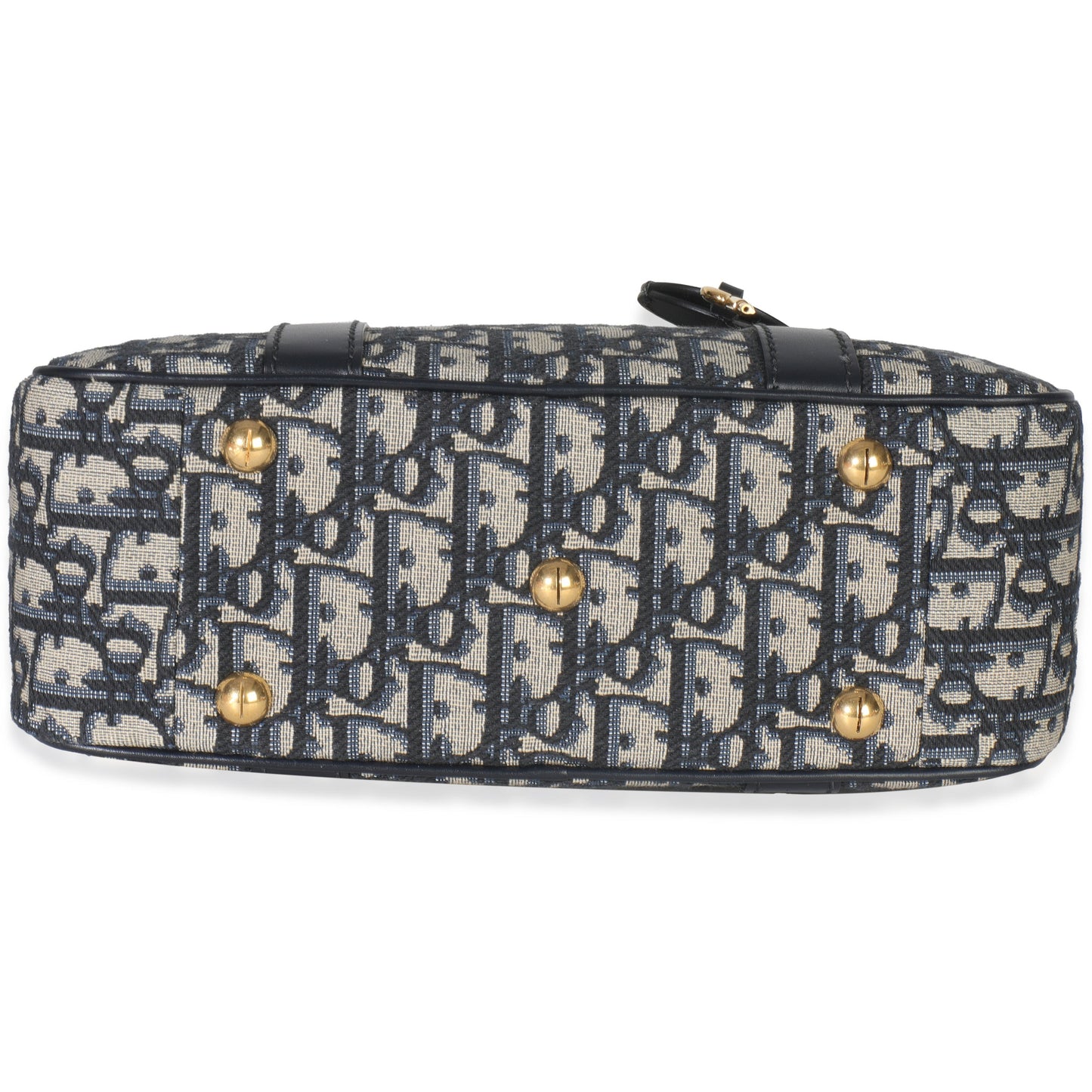 Dior Navy Oblique Canvas Small D Vibe Bowling Bag