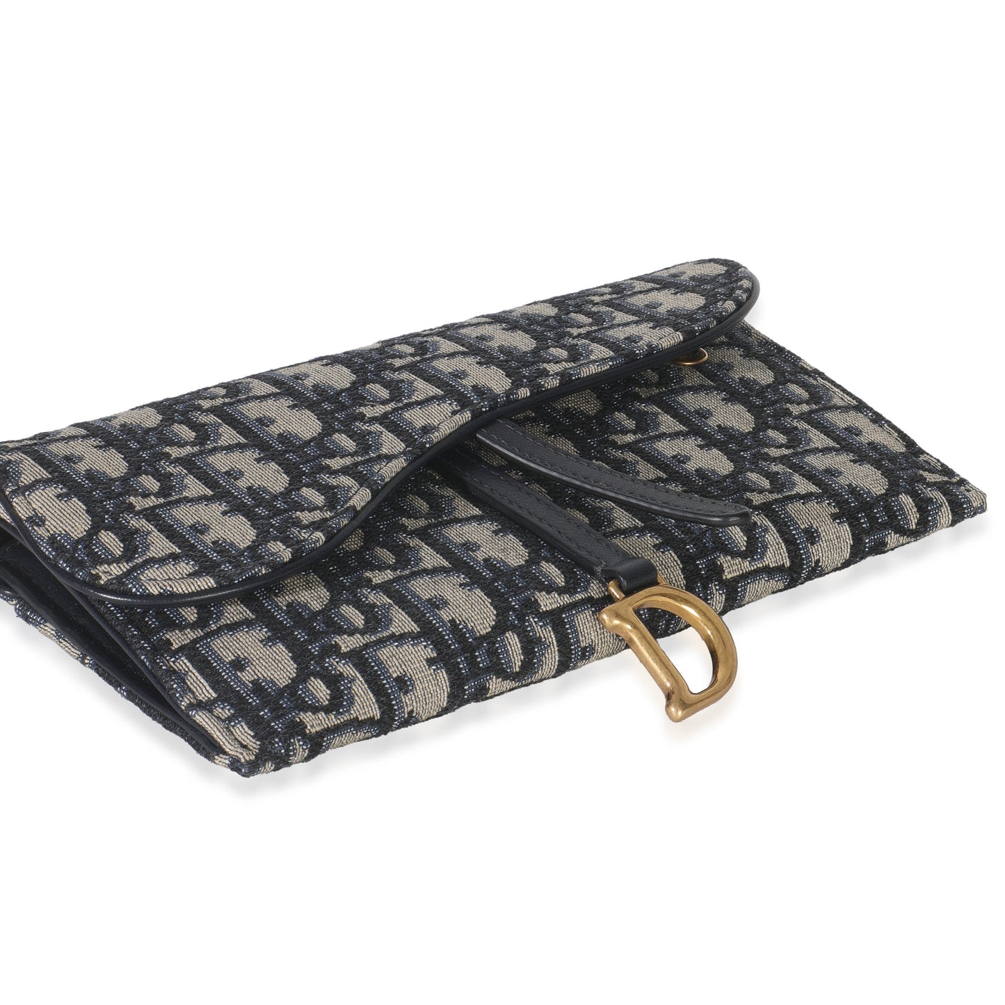 Dior Blue Oblique Canvas Saddle Chain Pouch