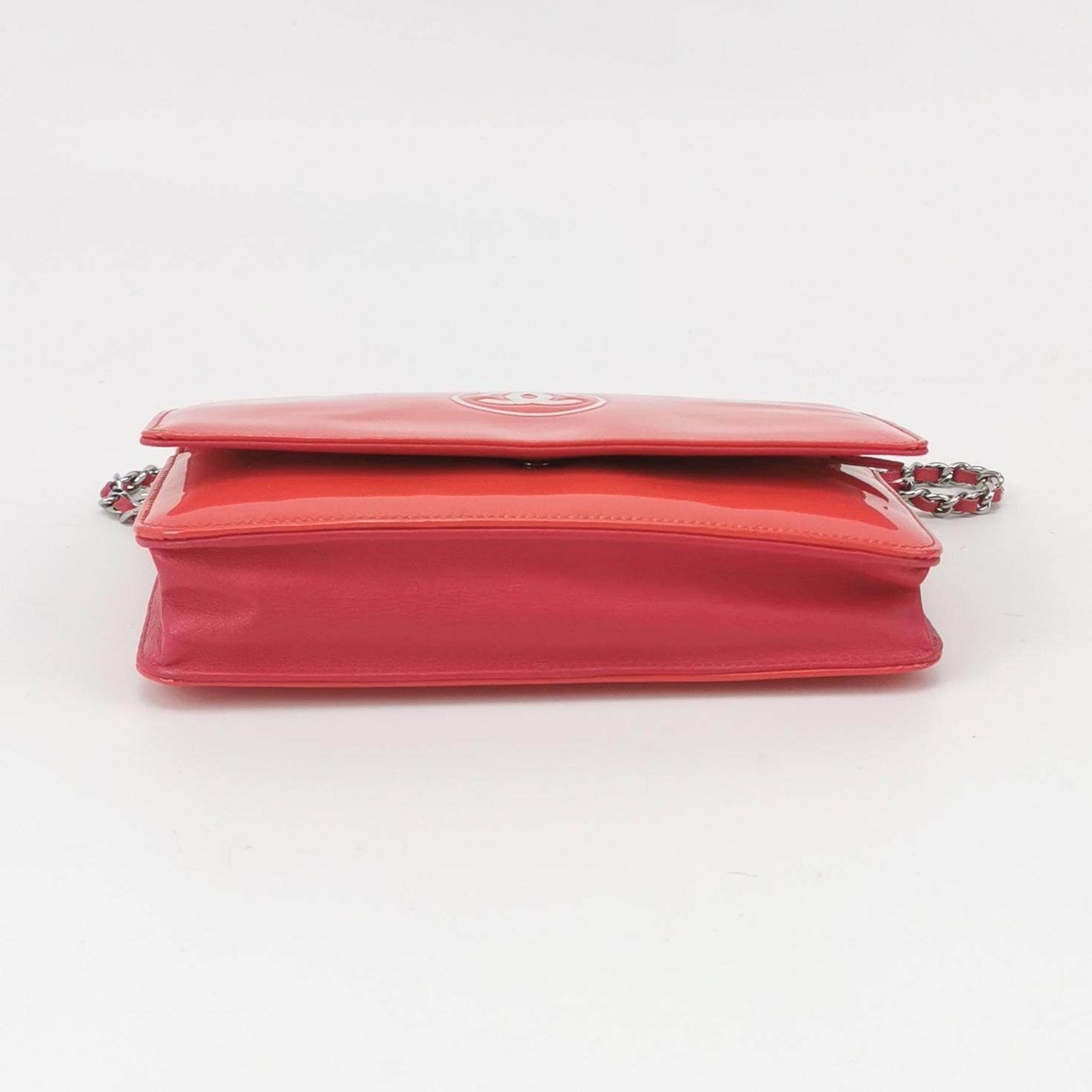 Chanel Wallet on Chain Classic Flap Coral Pink Patent Leather
