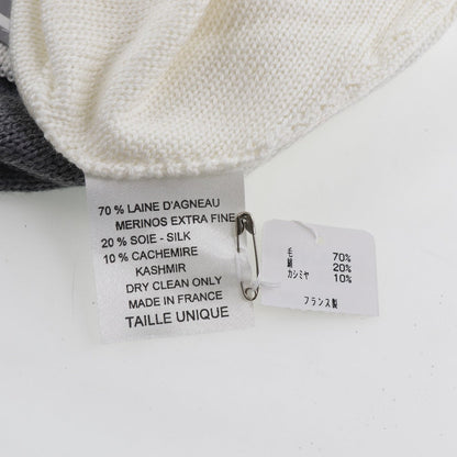 CHANEL Knit cap Wool, Silk, Cashmere White Sports line COCO Mark Women