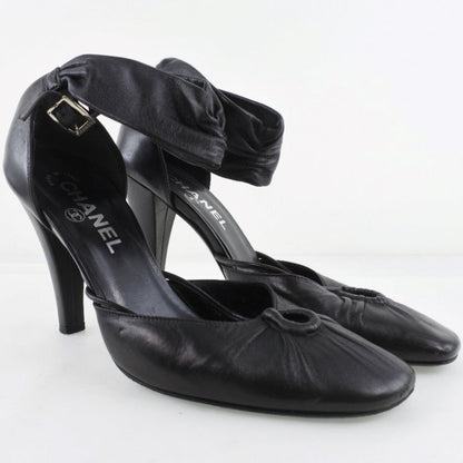 CHANEL pumps Calfskin black Women 36 1/2