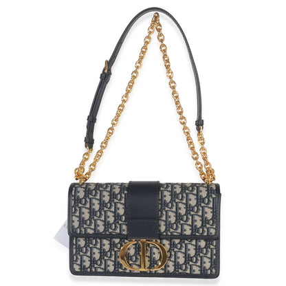 Dior Blue Oblique Dior 30 Montaigne Chain Bag