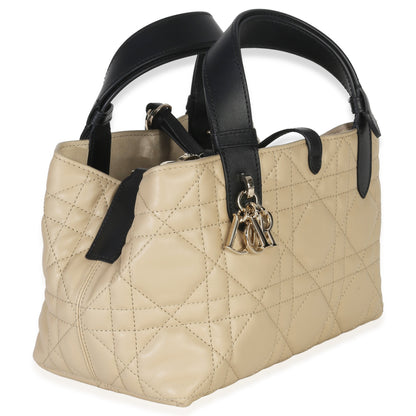 Dior Rope Beige Black Calfskin Macrocannage Small Toujours