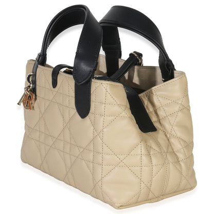 Dior Rope Beige Black Calfskin Macrocannage Small Toujours