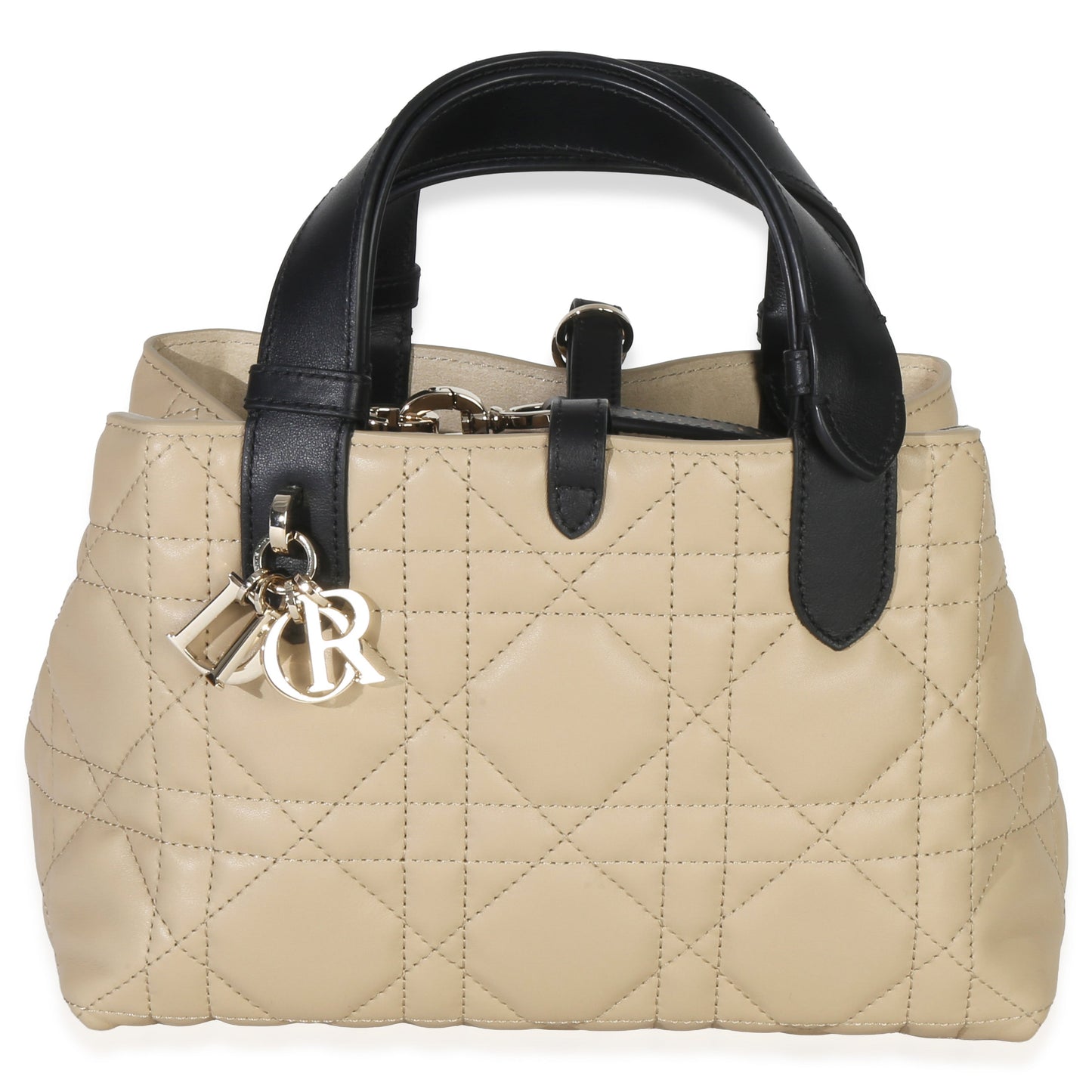 Dior Rope Beige Black Calfskin Macrocannage Small Toujours