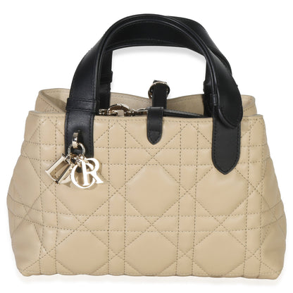 Dior Rope Beige Black Calfskin Macrocannage Small Toujours