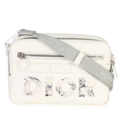 Dior X DANIEL ARSHAM White Grained Calfskin Safari Messenger