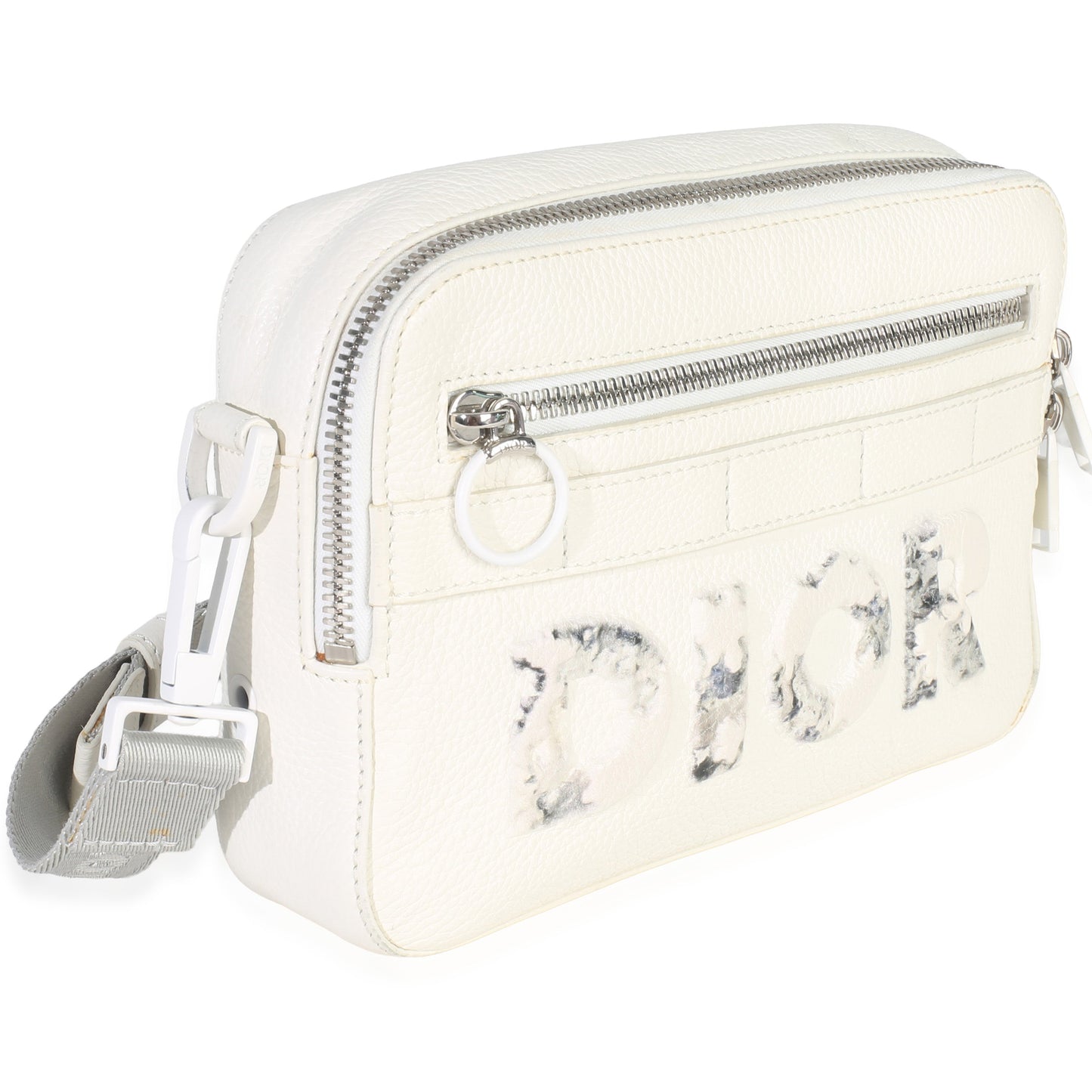 Dior X DANIEL ARSHAM White Grained Calfskin Safari Messenger