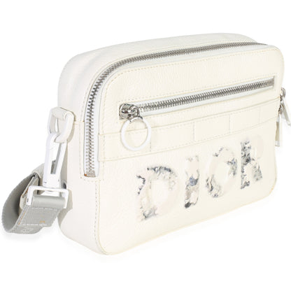 Dior X DANIEL ARSHAM White Grained Calfskin Safari Messenger
