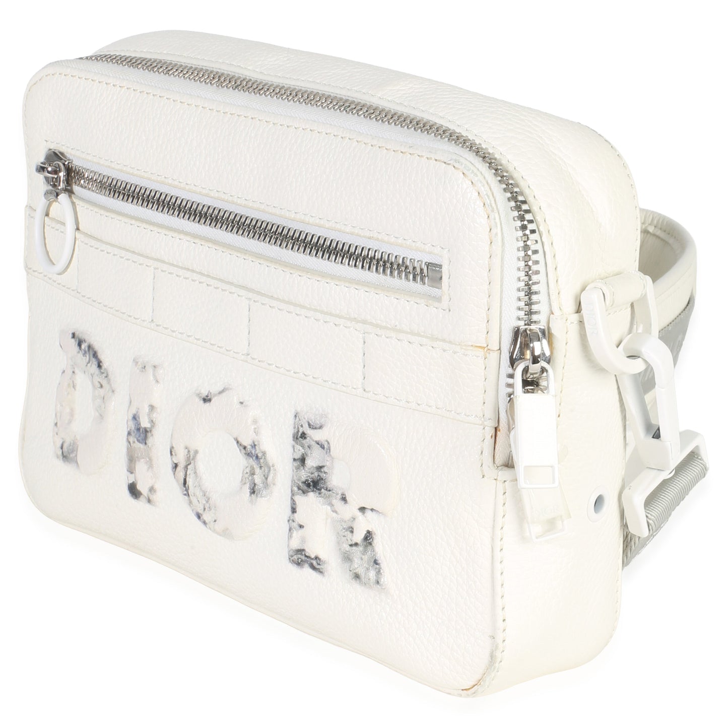 Dior X DANIEL ARSHAM White Grained Calfskin Safari Messenger