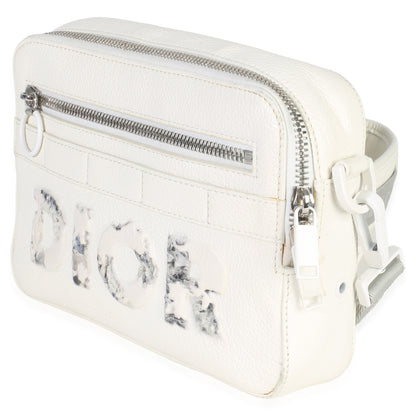 Dior X DANIEL ARSHAM White Grained Calfskin Safari Messenger
