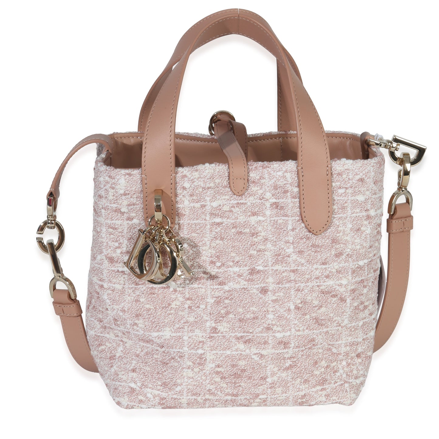 Dior Rose Des Vents Tweed Small Toujours Vertical Tote