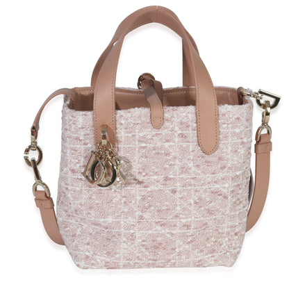 Dior Rose Des Vents Tweed Small Toujours Vertical Tote