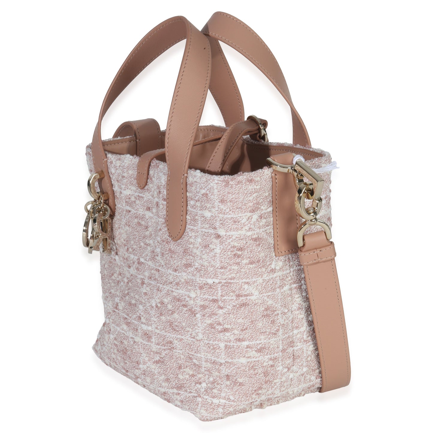 Dior Rose Des Vents Tweed Small Toujours Vertical Tote
