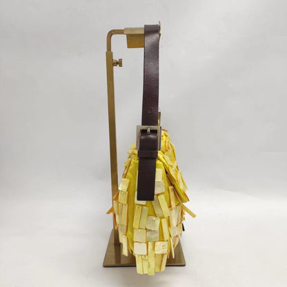 Fendi Baguette Yellow Silk with Mother-of-pearl Sequins Rare