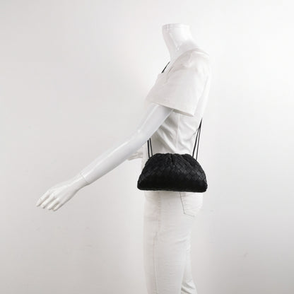 Bottega Veneta Pouch Mini Intrecciato Black Lambskin Leather Crossbody Bag