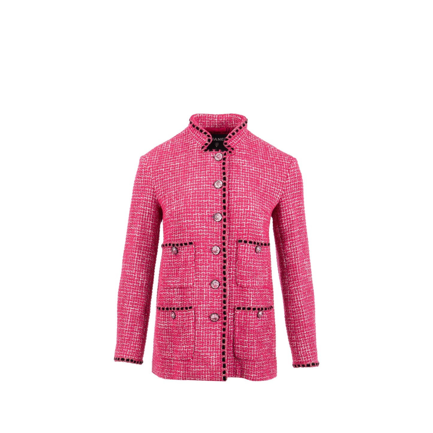 Chanel Size 34 Tweed Jacket Pink/White/Black