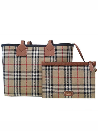 Luxury Burberry Small London Tote Bag Briar Brown Black