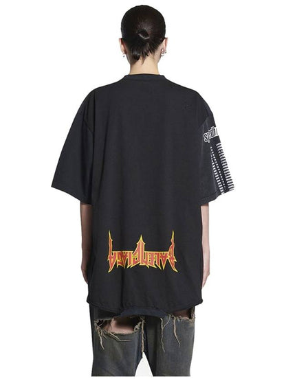 Luxury Balenciaga Trending 2025 Speed Hunter Upside Down Oversized Short Sleeve T-shirt Black