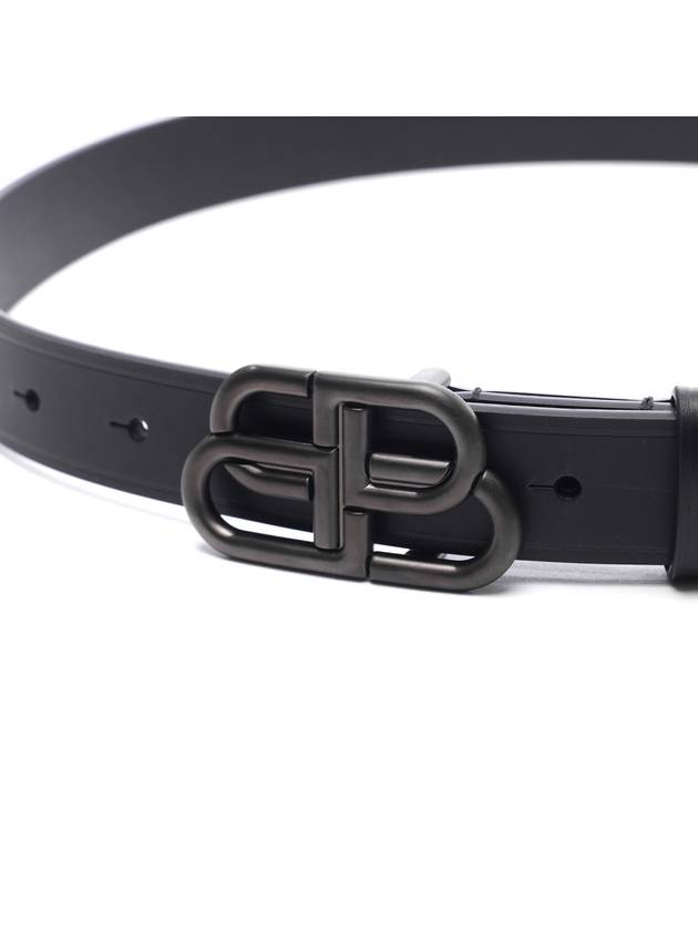 Luxury Balenciaga Trending 2025 BB Logo Thin Calfskin Belt Black