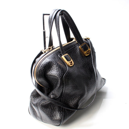 Fendi Black Leather Two Way Bag
