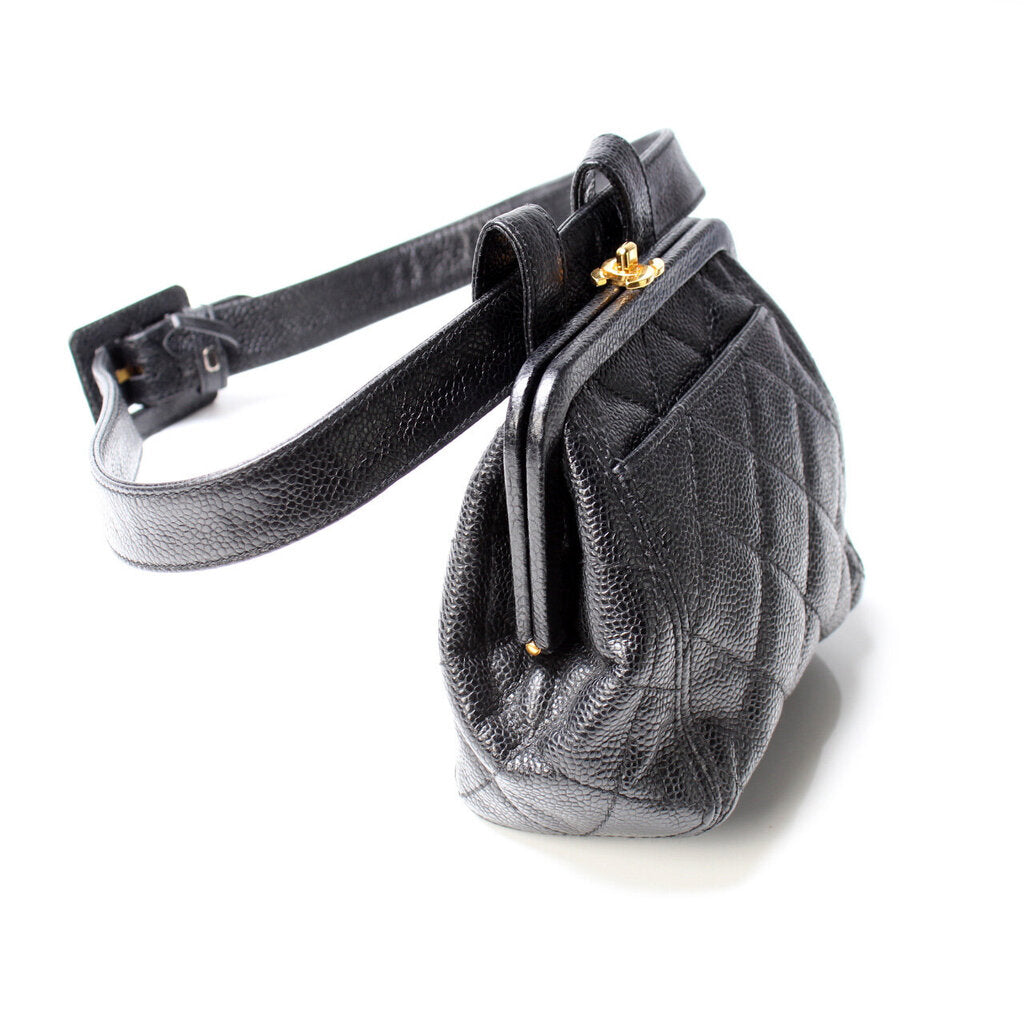 Chanel Kisslock Vintage Bum Caviar Bag