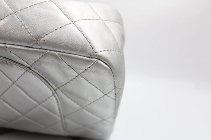 Chanel 2.55 227 Silver Jumbo Classic flap 10-15M Bag