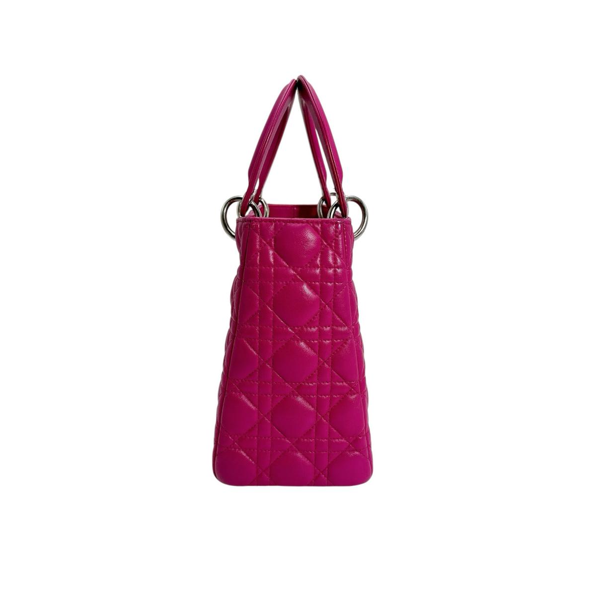 Dior Handbag lambskin Lambskin Pink 2WAY handbag Canage
