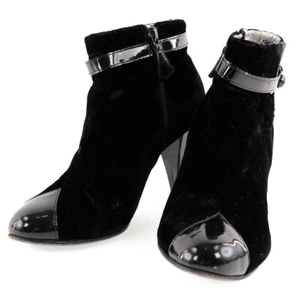 CHANEL boots velvet black Women 36C