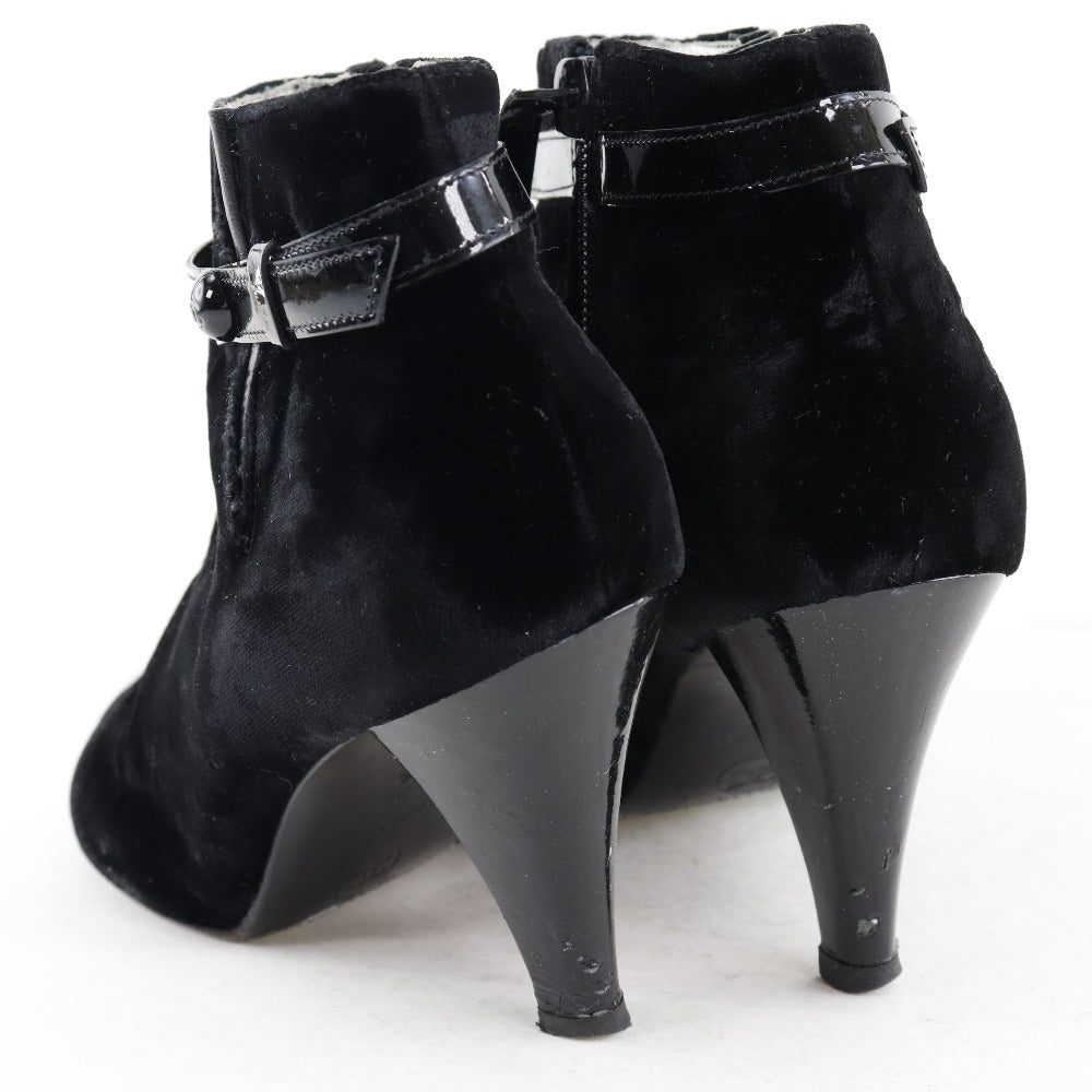 CHANEL boots velvet black Women 36C