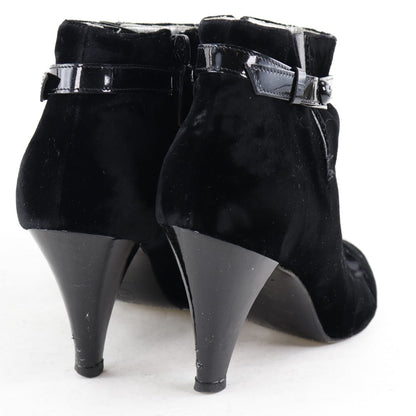 CHANEL boots velvet black Women 36C