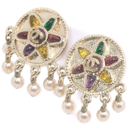 CHANEL Earring Fake pearl gold COCO Mark Women