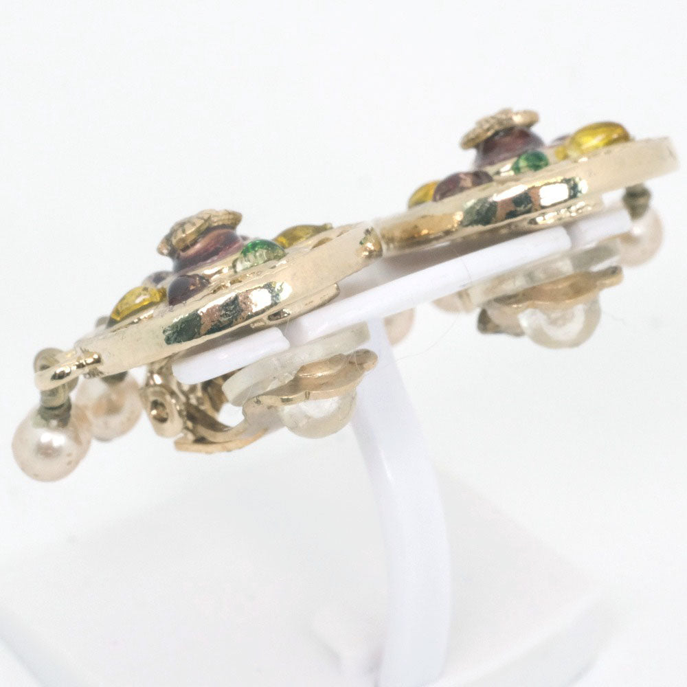CHANEL Earring Fake pearl gold COCO Mark Women