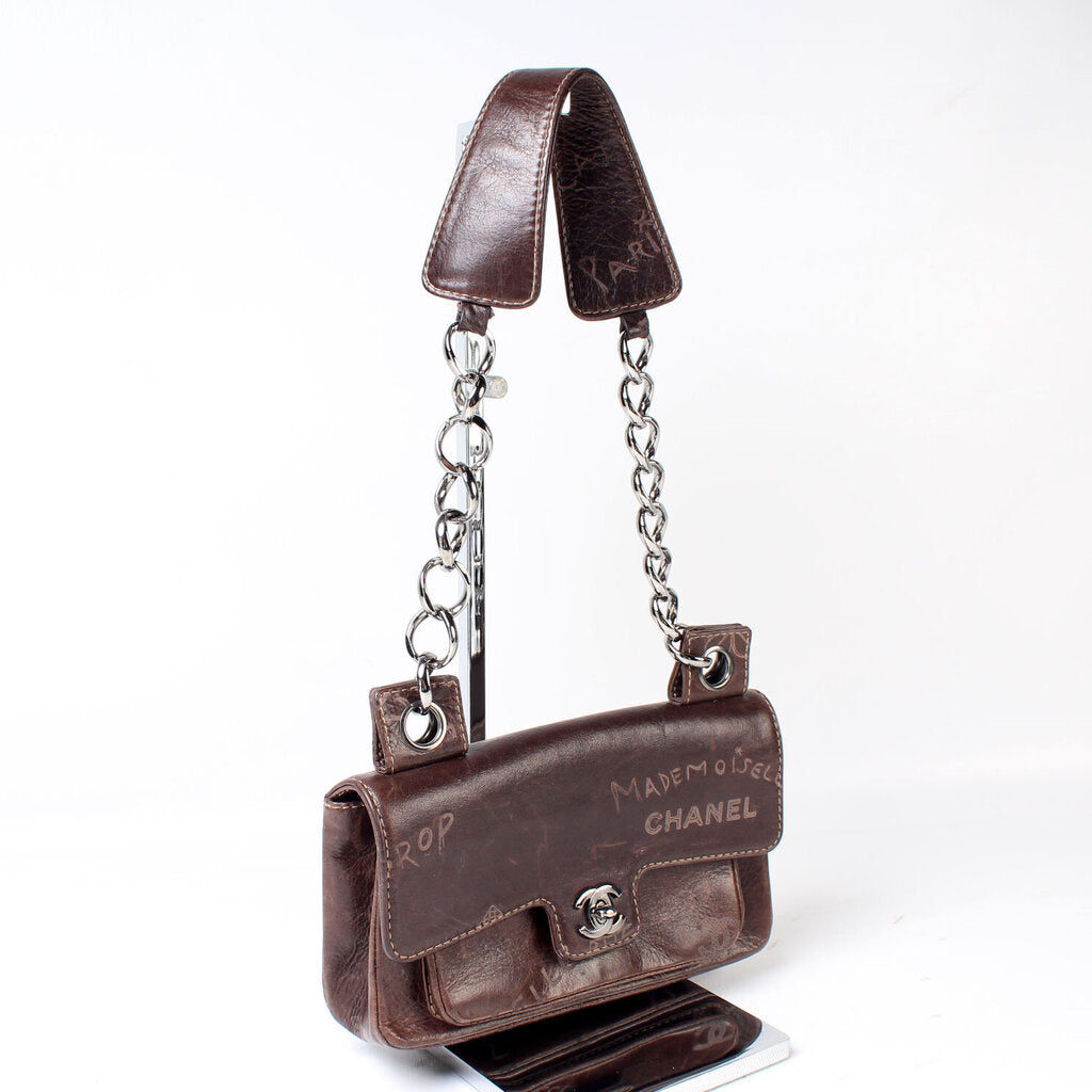 Chanel Classic Graffiti Embellished Leather Flap 8M Bag