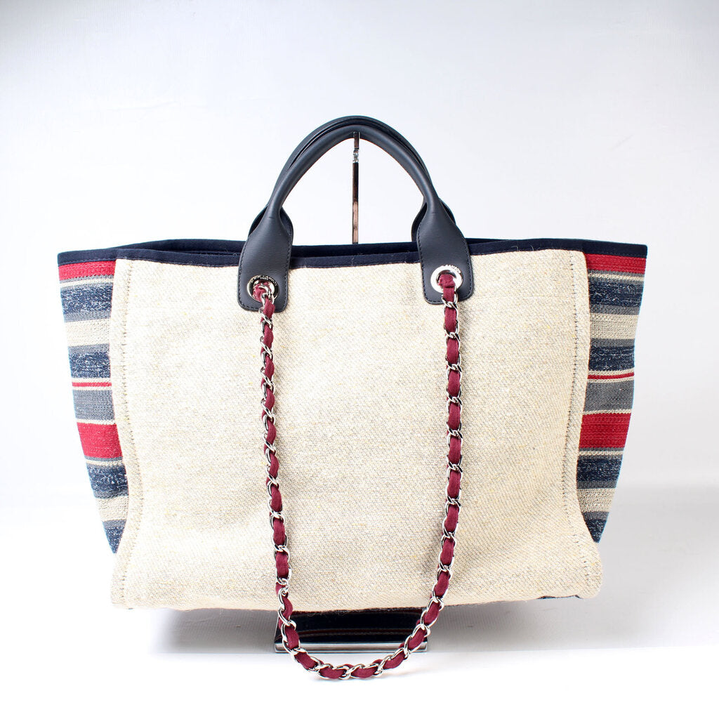 Chanel Deauville Canvas Tote Large Bag