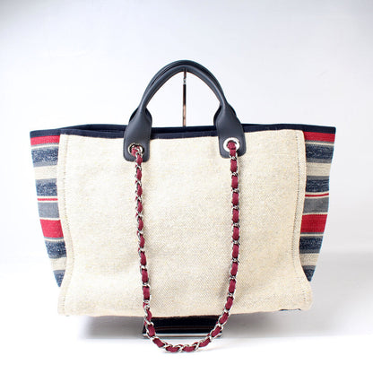 Chanel Deauville Canvas Tote Large Bag