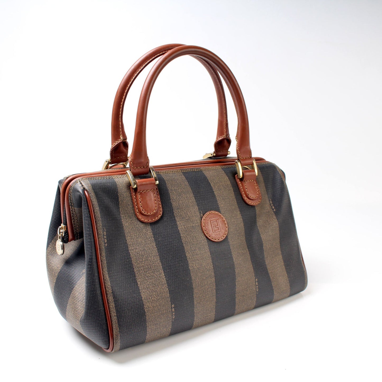 Fendi Pequin Small Boston Bag