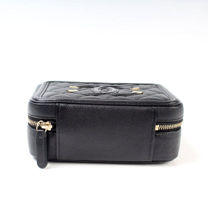 Chanel Filigree Vanity Clutch W/Chain Caviar 25M Bag