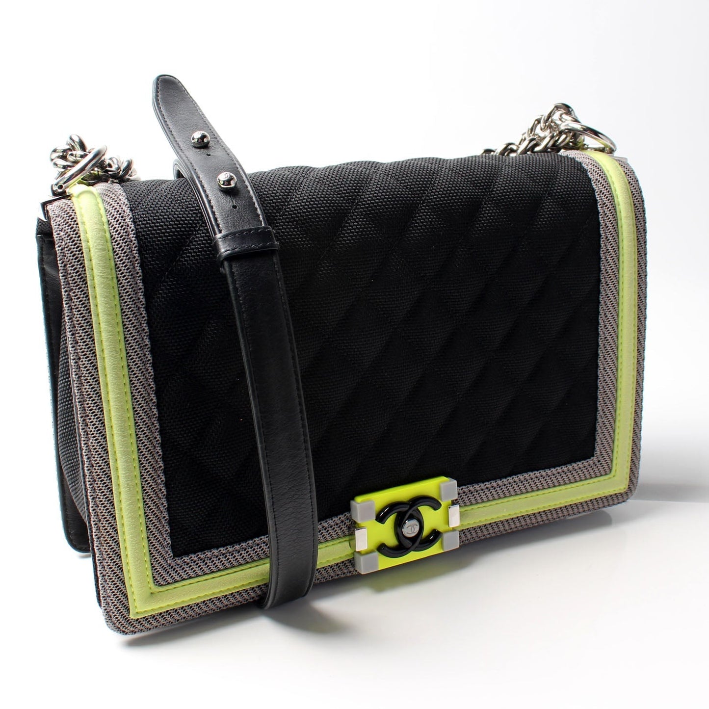 Chanel Boy Large Neon Nylon 22M Bag