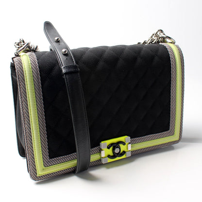 Chanel Boy Large Neon Nylon 22M Bag