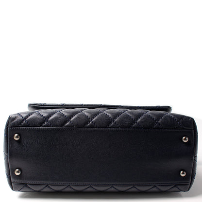 Chanel Flap Lizard Embossed Top Handle Caviar 21M Bag